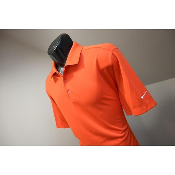Nike Golf Polo Dri Fit Performance Orange Athletic Golf Shirt Mens Sz Large - Picture 1 of 9